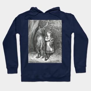 Red Riding Hood Meets Father Wolf - Gustave Dore Hoodie